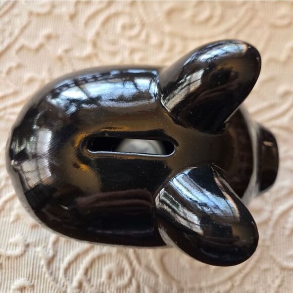 Black Ceramic Piggy Bank with Fun Text - Picture 2 of 5